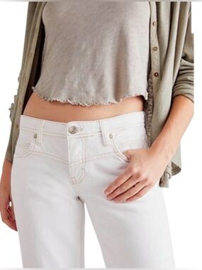 We The Free Shelby Low Rise White Straight Leg Jeans